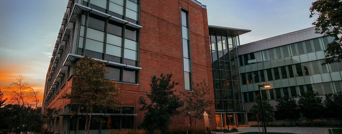 Sukup Hall at sunset